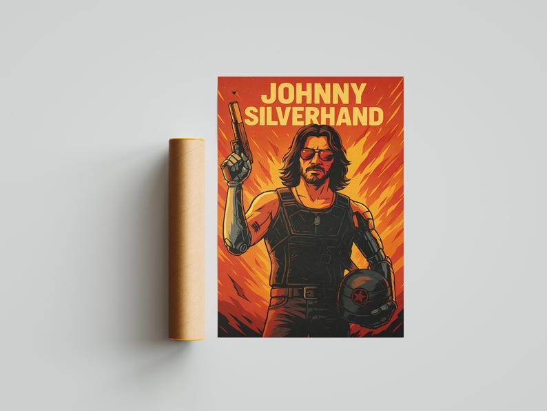 Cyberpunk 2077 Poster Johnny Silverhand Poster Gaming Poster — free download