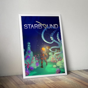 Starbound Poster | Gaming Poster | Gaming Artwork | Gaming Decor | Video Game Poster | Gaming Gift | Video Game Print | Wall Art