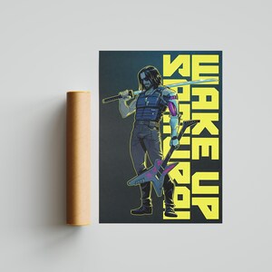 Cyberpunk 2077-poster | Johnny Silverhand-poster | Gamingposter | Gamingkunstwerken | Gamingdecoratie | Videogameposter | Videogameafdruk afbeelding 3