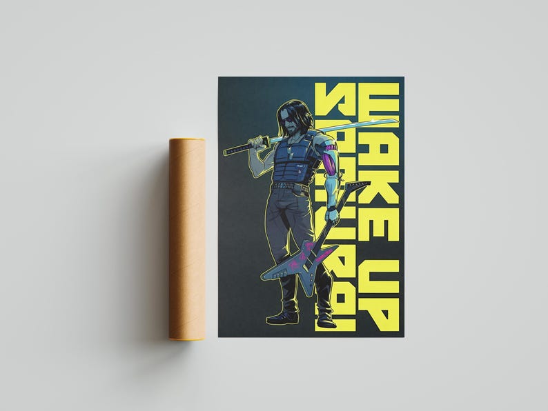 Cyberpunk 2077-poster | Johnny Silverhand-poster | Gamingposter | Gamingkunstwerken | Gamingdecoratie | Videogameposter | Videogameafdruk afbeelding 3
