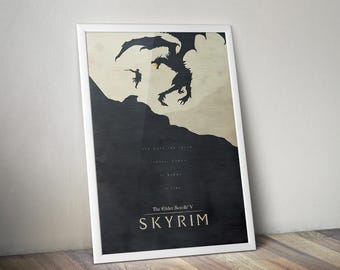 Skyrim-poster | Gamingposter | Gamingkunstwerken | Gamingdecoratie | Videogameposter | Gamingcadeau | Videogameafdruk | Muurkunst