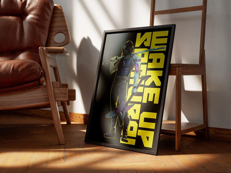 Cyberpunk 2077-poster | Johnny Silverhand-poster | Gamingposter | Gamingkunstwerken | Gamingdecoratie | Videogameposter | Videogameafdruk afbeelding 5