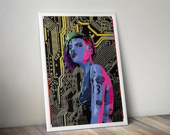 Cyberpunk 2077 Poster | V Poster | Gaming Poster | Gaming Artwork | Gaming Decor | Video Game Poster | Gaming Gift | Video Game Print