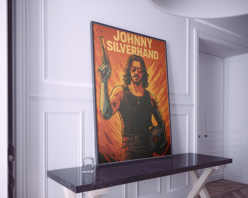 Cyberpunk 2077 Poster Johnny Silverhand Poster Gaming Poster — free download
