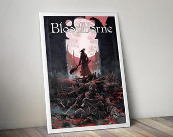 Bloodborne (2015) for Ps4- Video Game Poster, Minimalist, Moon
