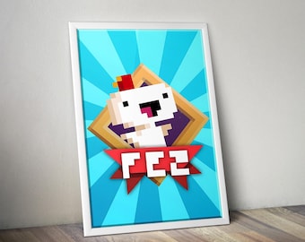 Fez Poster | Gaming Poster | Gaming Artwork | Gaming Decor | Video Game Poster | Gaming Gift | Video Game Print | Wall Art