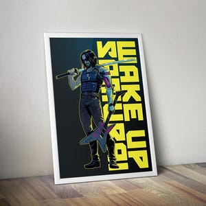 Cyberpunk 2077-poster | Johnny Silverhand-poster | Gamingposter | Gamingkunstwerken | Gamingdecoratie | Videogameposter | Videogameafdruk afbeelding 1
