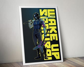 Cyberpunk 2077 Poster | Johnny Silverhand Poster | Gaming Poster | Gaming Kunstwerk | Spiele Dekor | Videospiel Poster | Videospiel Print