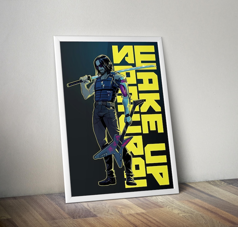 Cyberpunk 2077-poster | Johnny Silverhand-poster | Gamingposter | Gamingkunstwerken | Gamingdecoratie | Videogameposter | Videogameafdruk afbeelding 1