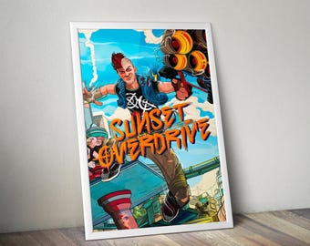 Sunset Overdrive Poster | Gaming Poster | Gaming Artwork | Gaming Decor | Video Game Poster | Gaming Gift | Video Game Print | Wall Art