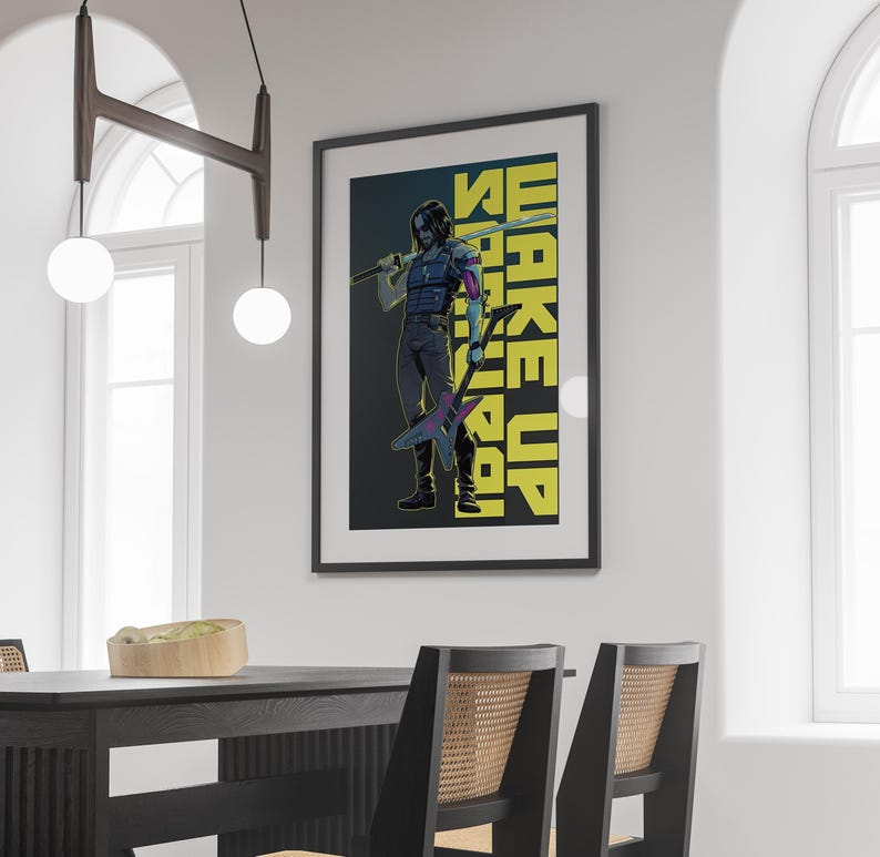 Cyberpunk 2077-poster | Johnny Silverhand-poster | Gamingposter | Gamingkunstwerken | Gamingdecoratie | Videogameposter | Videogameafdruk afbeelding 4