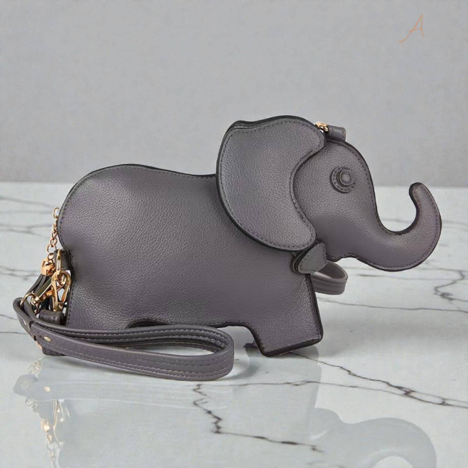Elephant Crossbody Purse – Vegan Leather Clutch in 3 Colors, Delta