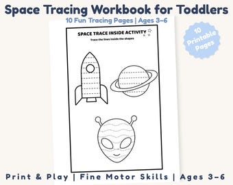 Preschool Tracing Lines Space Activity | Fine Motor Skills Printable | Pre Writing Practice Ages 3-6 | Easy Toddler Worksheets PDF