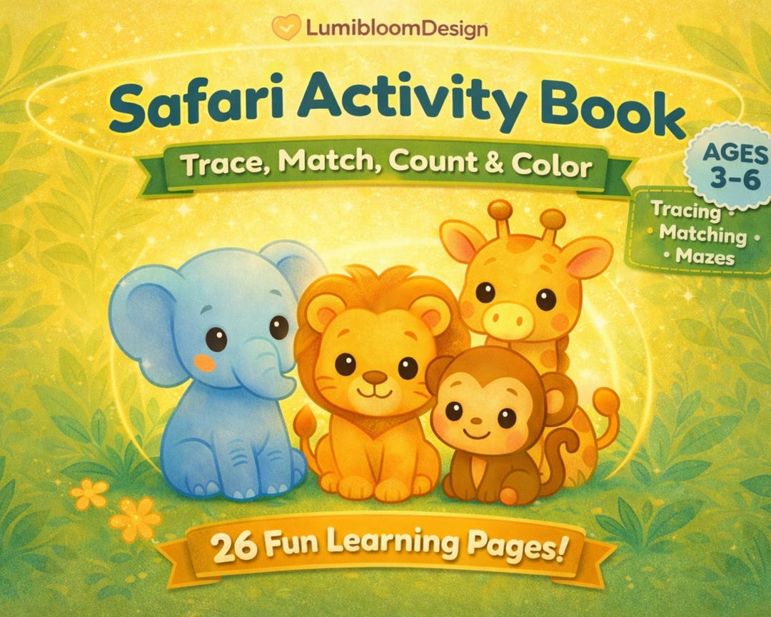 Safari Tracing Worksheets for Toddlers, Jungle Animals Printable PDF ...