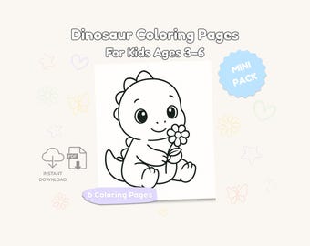 Dinosaur Coloring Pages for Kids 3–6 | Mini Printable Coloring Pack | Preschool Dino Activities