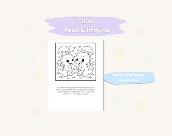 Dinosaur Story Coloring Pages for Kids 3–6 | Mini Printable Coloring Book | Calm Stories to Color | Preschool Dino Activity