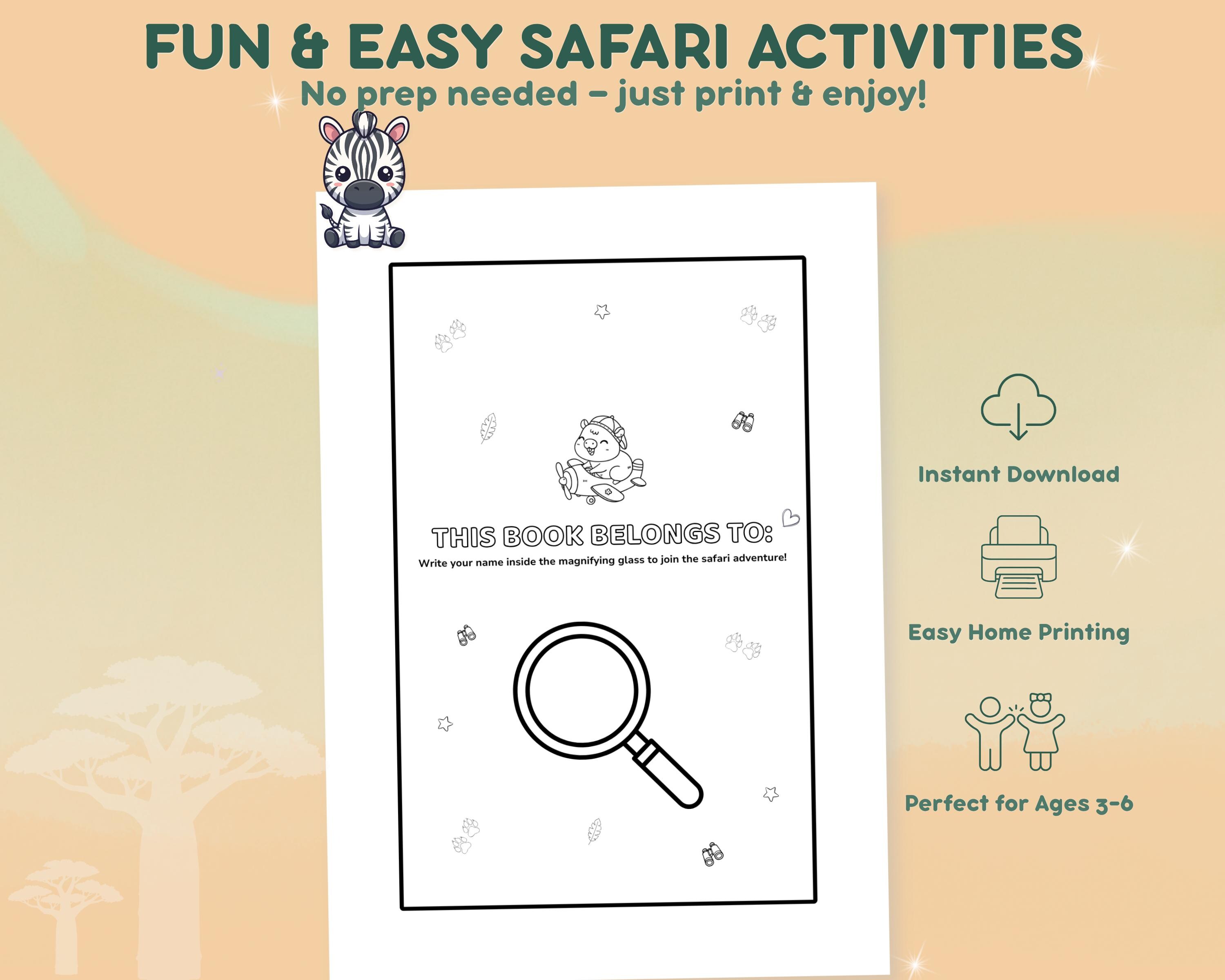 Safari Tracing Worksheets for Toddlers, Jungle Animals Printable PDF ...