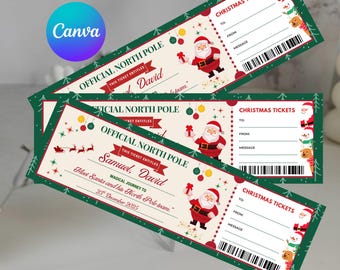 Christmas Party Invitation Template, Surprise Gift Ticket, Personalized Event Tickets , Digital Download ,Printable Ticket
