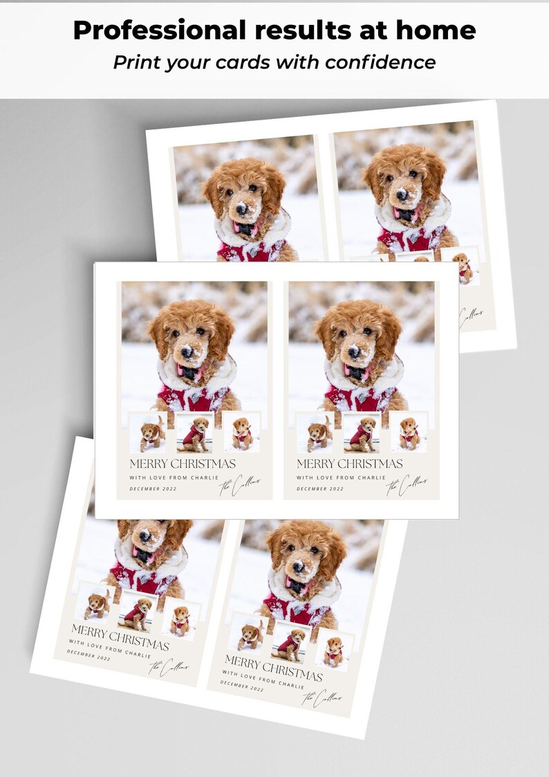 Printable Card Template for 5x7 Cards, Canva Print Template, Two Cards Per Page, US Letter & A4, Instant Download image 2