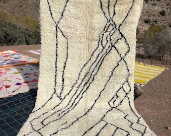 Black&white | Handmade  rug| Beni Ourain – | Moroccan Wool | Custom-Made| art