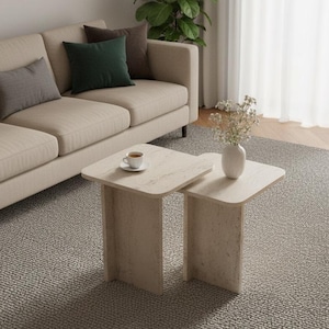 Travertine side table - Etsy 日本