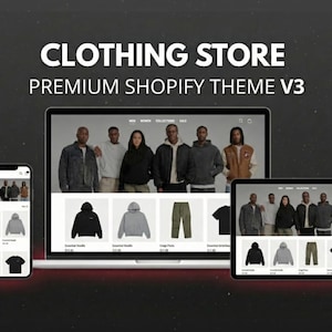 Shopify Clothing Theme V3 |  Streetwear & Boutique Shopify Theme |  Clothing Brand Theme | Easy Setup + Customizable | Custom Shopify Theme