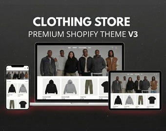 Shopify Kleidung Theme V3 |  Streetwear & Boutique Theme |  Kleidungsmarke Theme | Einfacher Aufbau + Individuell Anpassbar | Personalisiertes Shop Theme
