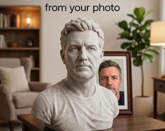 Individuelle 3D Portrait Büste vom Foto | Personalisierte Skulptur in Museumsqualität | Maßgeschneiderte oder Erinnerungsgeschenk | Handmodellierte 3D Kunst