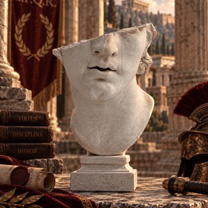 Griekse buste met gespleten gezicht - Gesneden klassiek beeld - Abstracte moderne sculptuur - 3D-geprinte kunst - Wereldwijde verzending - Esthetische decoratie