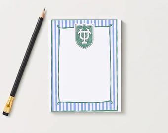 Tulane University Inspired Notepad | Collegiate Green Wave Stationery, Dorm Desk Accessories
