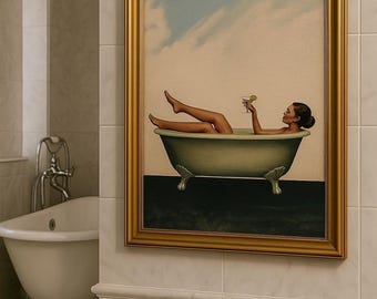 Vintage Clawfoot Tub Bathroom Wall Art, Neutral Spa Decor, Classic Bath Poster, Relaxing Bathroom Printable, Digital Download, Vintage Bath