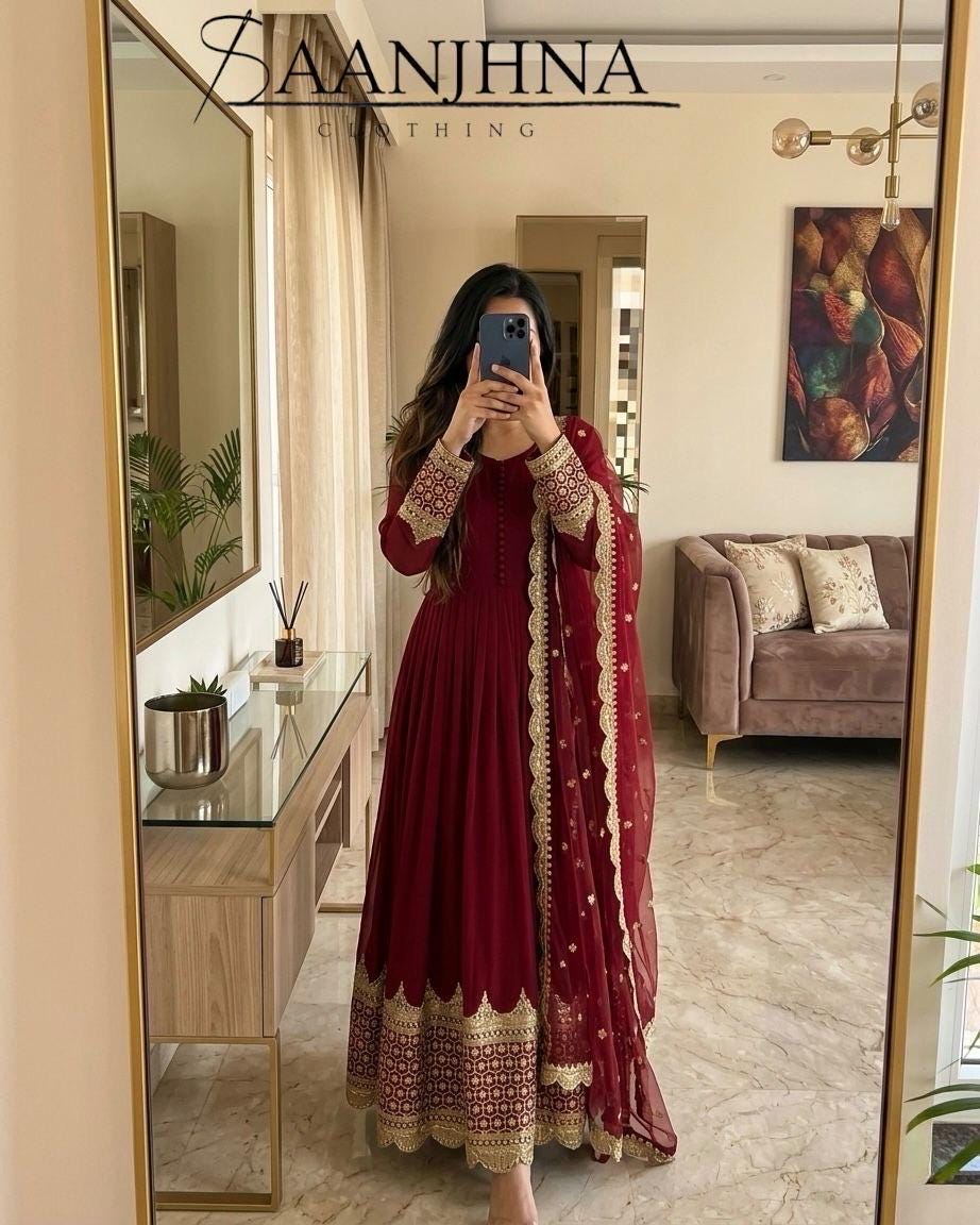 maroon and gold indian dress Burgundy Gold Embellished Crop Top Evening Wedding Prom Party Dress –  Sultan Dress main image 0