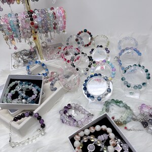 Lot De 4 Bracelets Superposables Perles Irisées Facettées - Ajustables 17.5-20cm - Cadeau Pour Femme