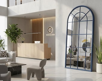 Handmade Modern Arched Full Length Mirror – Decorative Window Design