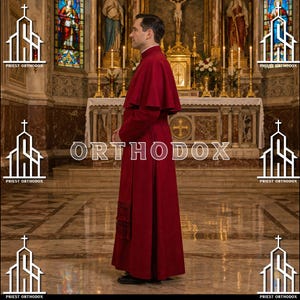 Roman Clergy Cassock Red, Catholic Priest Robe, Traditional Cassock ...