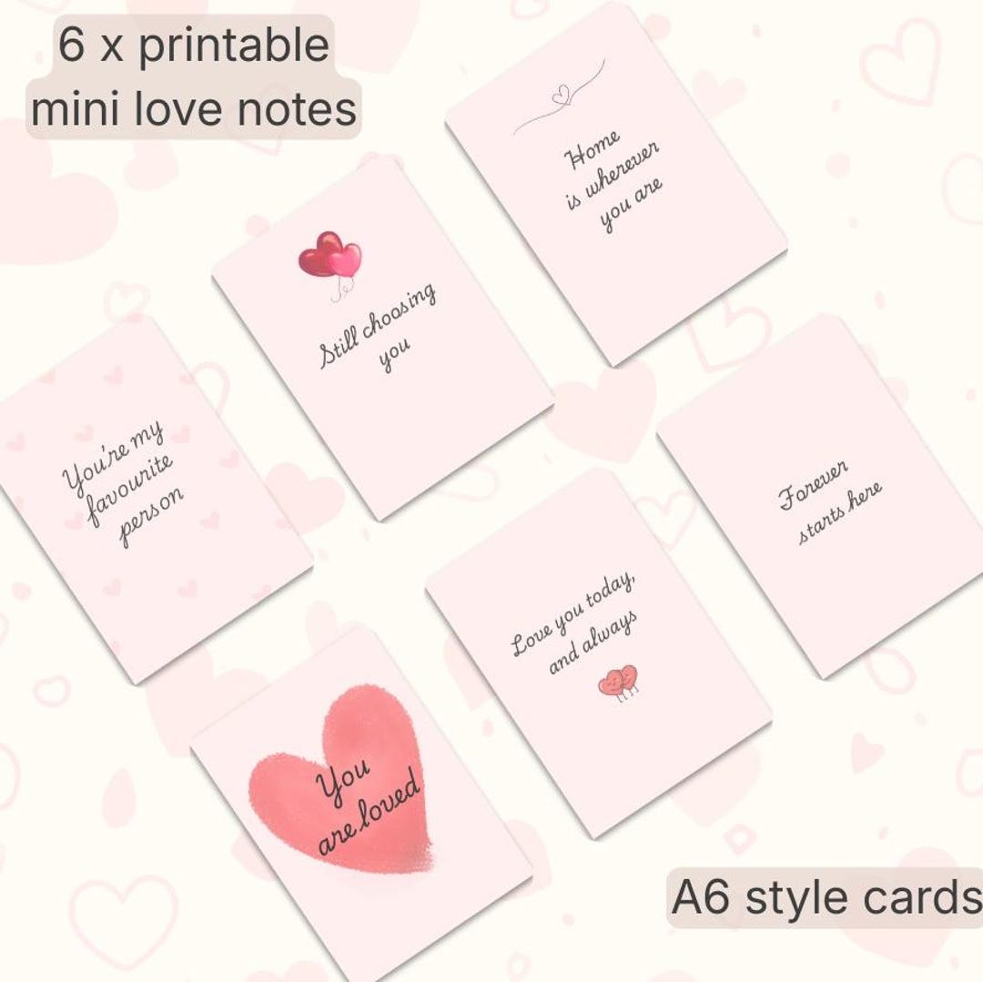 Mini Love Notes | Printable Affirmation Cards, Romantic Gift (instant ...