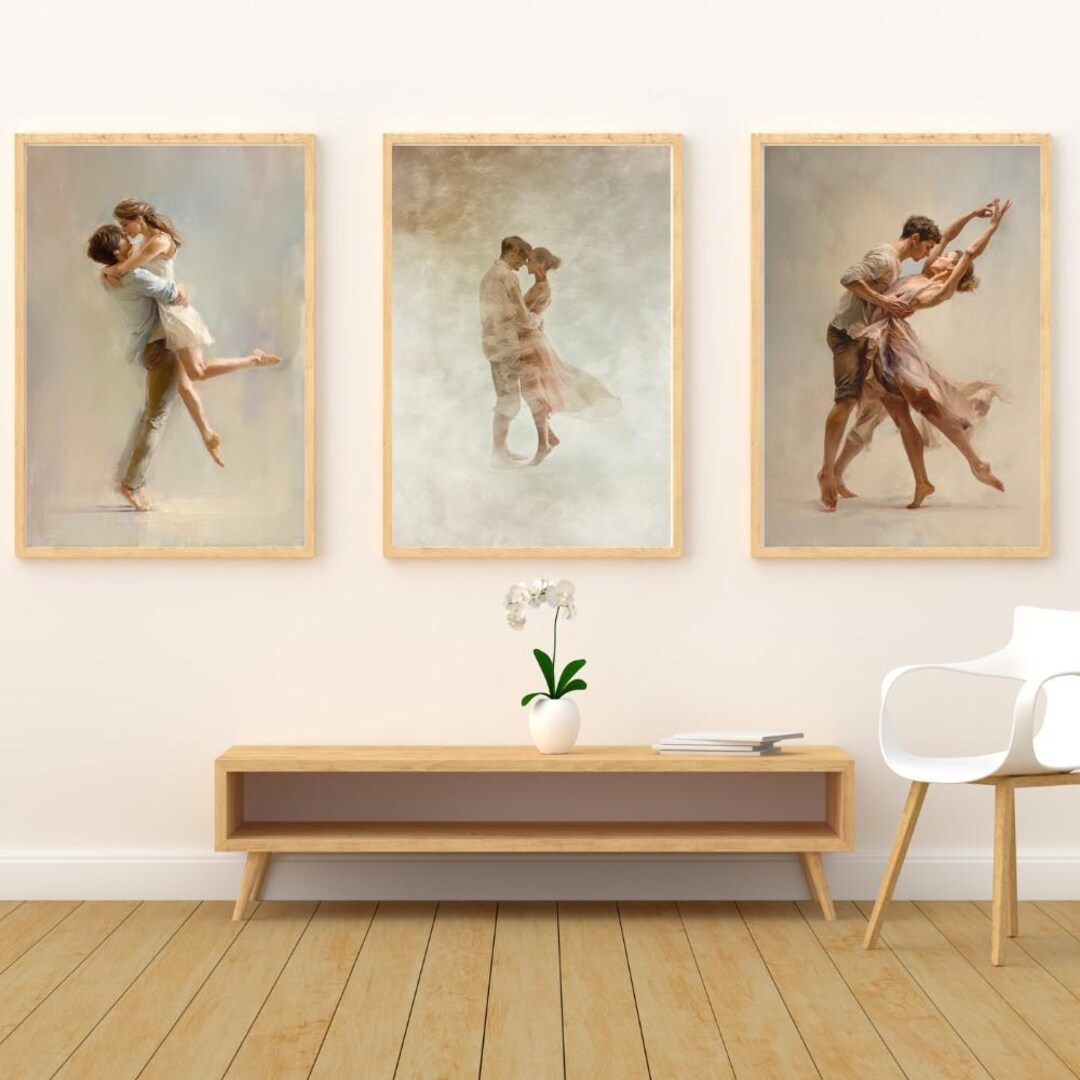 Neutral Dancing Contemporary Dance Art Print Set | Romantic Movement, Neutral Home ...