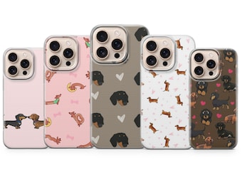Wiener Hund Handytasche Cute Dackel Lover Cover für Iphone 17 Pro Max,16e,15,14,13&Samsung S25 Ultra,S24FE,A56,A16,Pixel 10XL,9A,8,7