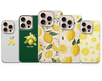 Lemon Tree Handy Hülle Citrus Muster Cover für Iphone 17 Pro Max,16e,15,14,13&Samsung S25 Ultra,S24FE,A56,A16,Pixel 10XL,9A,8,7