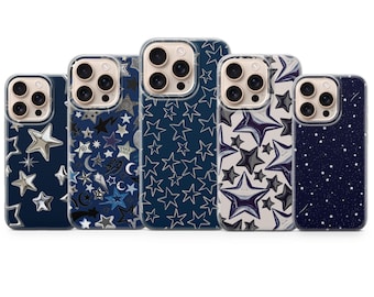 Sternenry Handy Hülle Shiny Stars Y2K Cover für Iphone 17 Pro Max,16e,15,14,13&Samsung S25 Ultra, S24FE, A56, A16, Pixel 10XL ,9A ,8,7