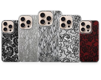 Lace Handytasche Mesh Dessous Cover für Iphone 17 Pro Max,16e,15,14,13 &Samsung S25 Ultra, S24FE, A56, A16, Pixel 10XL , 9A , 8, 7