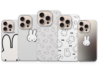 Miffy Handy Hülle Häschen Kawaii Aesthetic Cover für Iphone 17 Pro Max,16e,15,14,13 & Samsung S25 Ultra, S24FE,A56,A16,Pixel 10XL,9A, 8,7