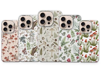 Mushroom Forest Phone Case Forest Plant Cover for Iphone 17 Pro Max,16e,15,14,13&Samsung S25 Ultra, S24FE, A56, A16, Pixel 10XL ,9A ,8,7