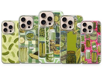 Gurken Handyhülle Dill Pickle Aesthetic Collage Cover for Iphone 17 Pro Max,16e,15,14,13&Samsung S25 Ultra,S24FE,A56,A16,Pixel 10XL,9A,8,7