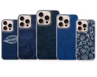 Marineblau Handyhülle Einfache Blaue Ästhetische Abdeckung für Iphone 17 Pro Max,16e,15,14,13 &Samsung S25 Ultra, S24FE, A56, A16,Pixel 10XL, 9A, 8, 7
