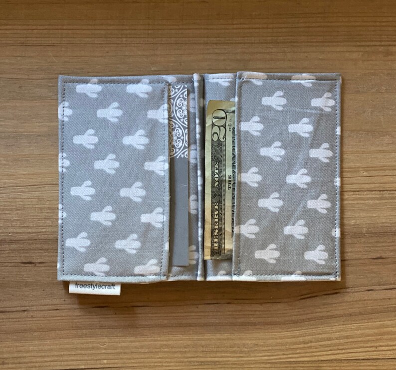Gray Cactus Wallet Fabric Cloth