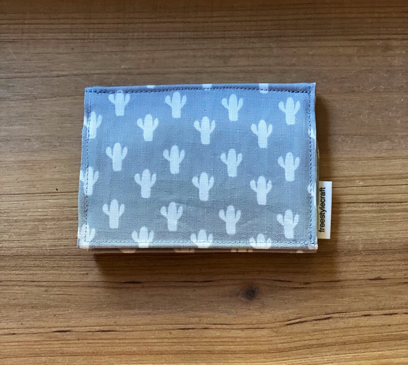 Gray Cactus Wallet Fabric Cloth