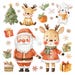 Santa and Reindeer Watercolor Clipart, Christmas PNG Bundle (digital ...
