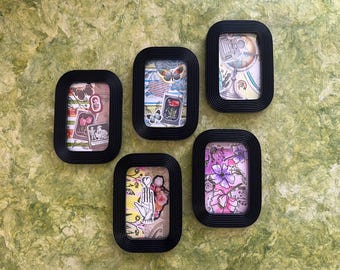 Handmade Collage Art Magnets