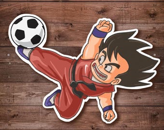 Goku Super Saiyan Soccer Sticker, Waterproof Vinyl World Cup Anime Decal